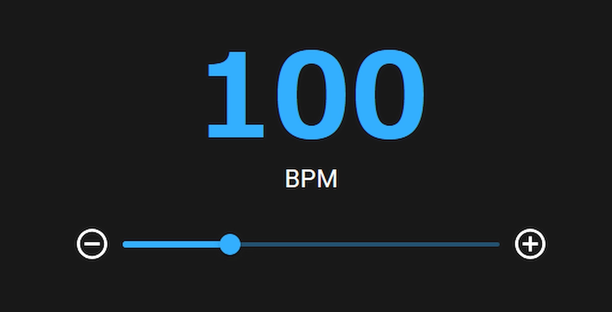 テンポ（BPM）調整エリアのスクリーンショット。